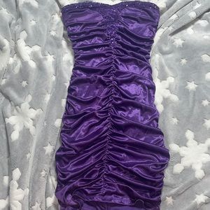 Purple y2k ruched formal dress